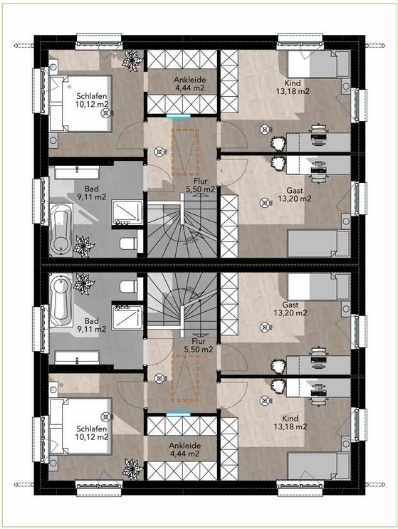 Doppelhaus 2 Premium Obergeschoss