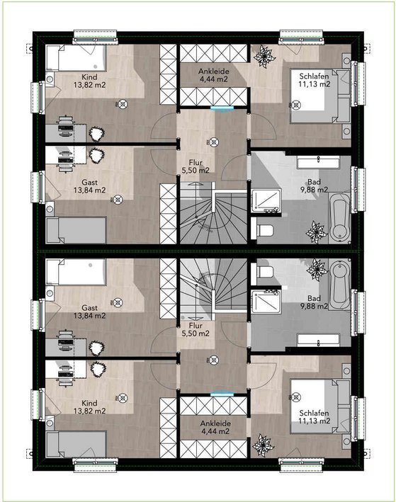 Doppelhaus 3 Exklusiv Obergeschoss